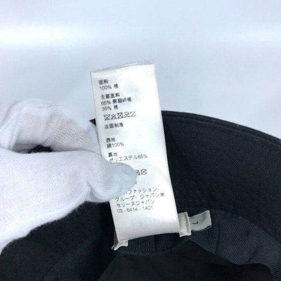 Auth CELINE AU5B968P bucket hat bob hat logo hat cotton Black/White - Picture 9 of 10